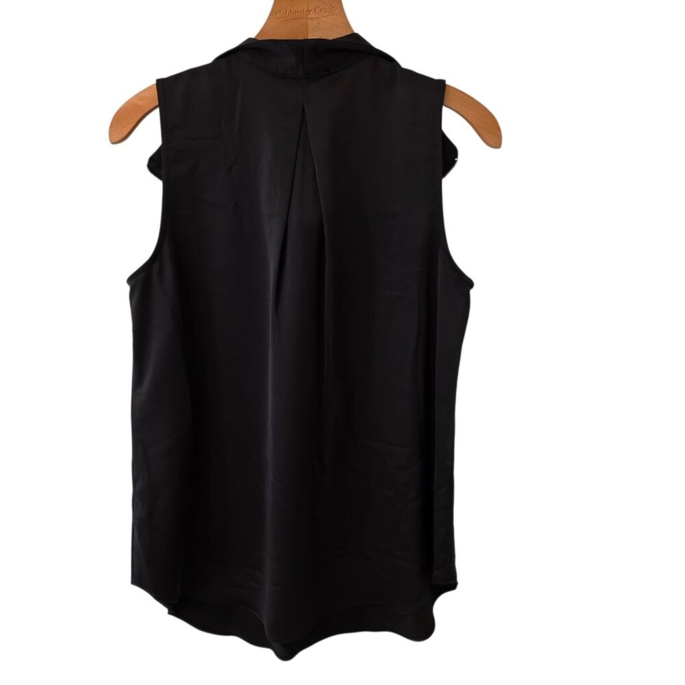 Kenneth Cole Sleeveless Top Women M Black Half Zip Sleeveless Shirt - Picture 2 of 9